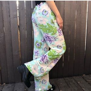 Tracy Reese silk wide leg floral pants